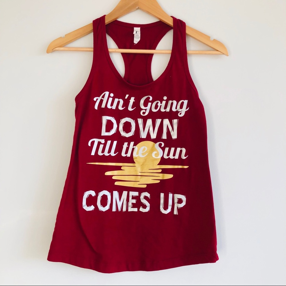 Graphic Summer Party Red Racerback Tank Top
